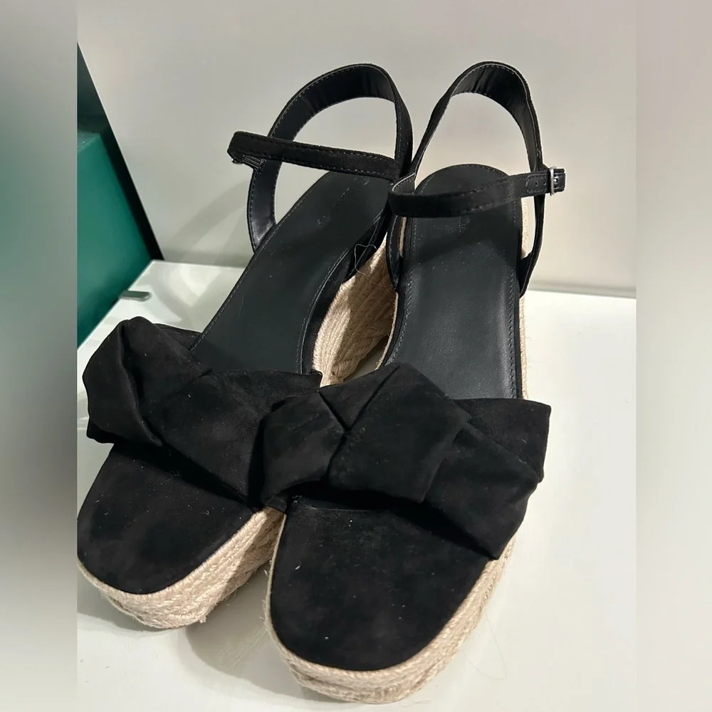 The Drop Black Platform Wedge Espadrille Style Jeremy - Picture 5 of 5